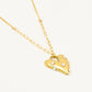 ketting vintage hart met parels goudkleurig