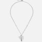 ketting vintage hart met parels zilverkleurig