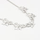 schakelketting met 5 chunky strikjes zilverkleurig