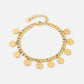 schakelarmband met smiley muntjes goudkleurig