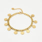 schakelarmband met smiley muntjes goudkleurig