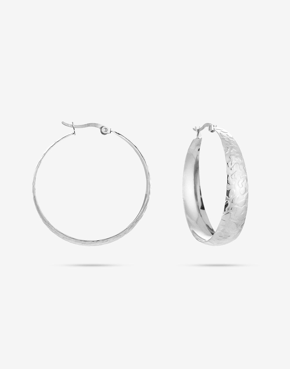 Thick hoop leo print zilverkleurig