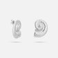 chunky schelp oorbellen zilverkleurig