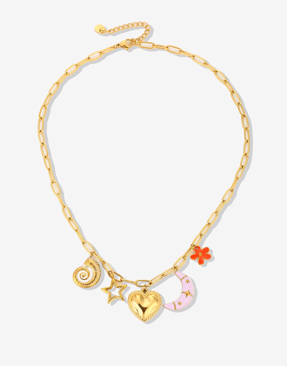 Bedel ketting maan love goudkleurig