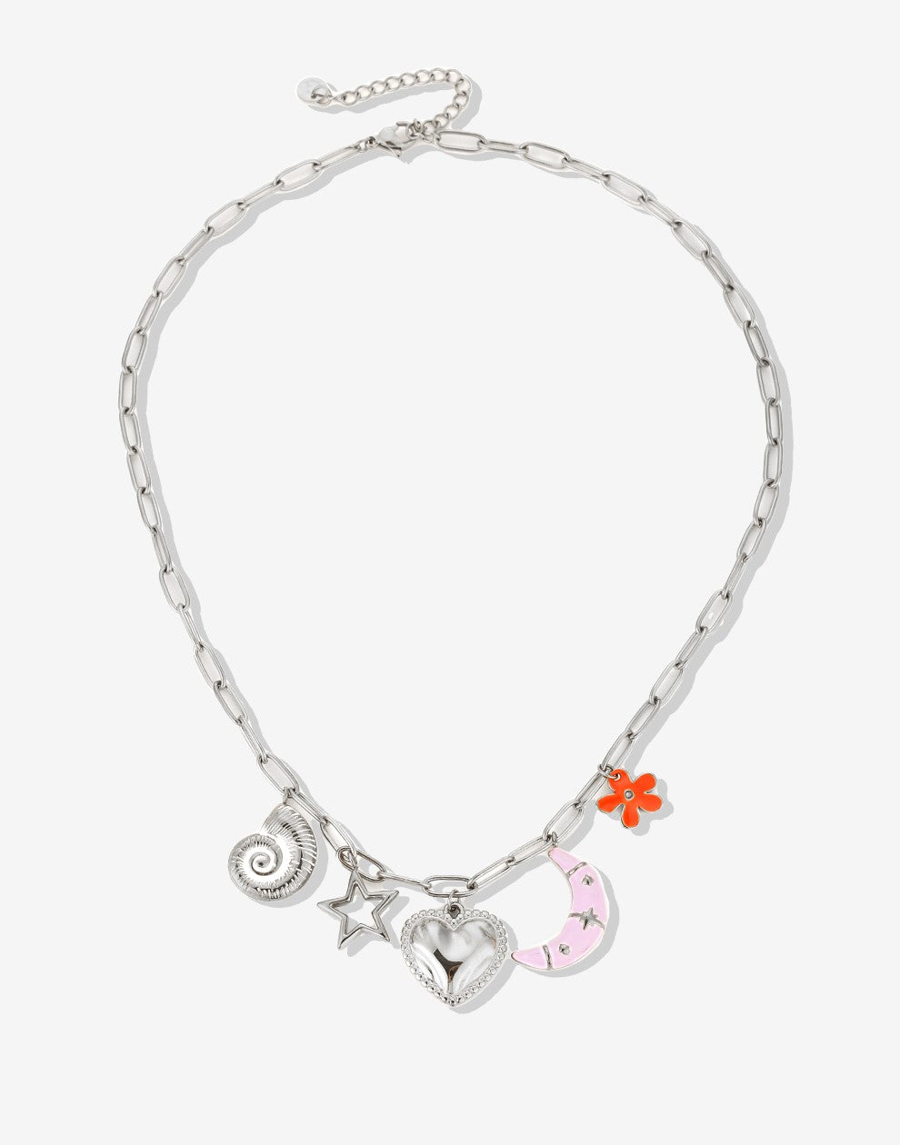 Bedel ketting maan love zilverkleurig