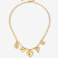 bedel ketting hartjes love goudkleurig
