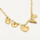 bedel ketting hartjes love goudkleurig