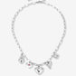 Bedel ketting hartjes love zilverkleurig