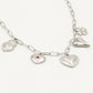 Bedel ketting hartjes love zilverkleurig