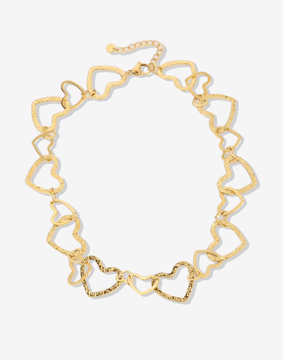 Hartjes ketting chunky goudkleurig