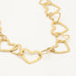 Hartjes ketting chunky goudkleurig