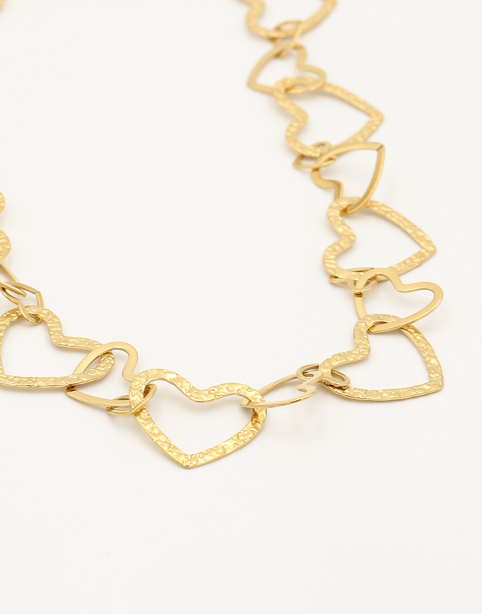 Hartjes ketting chunky goudkleurig
