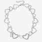Hartjes ketting chunky zilverkleurig