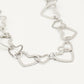 Hartjes ketting chunky zilverkleurig