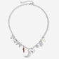 Schakelketting multi bedels zilverkleurig