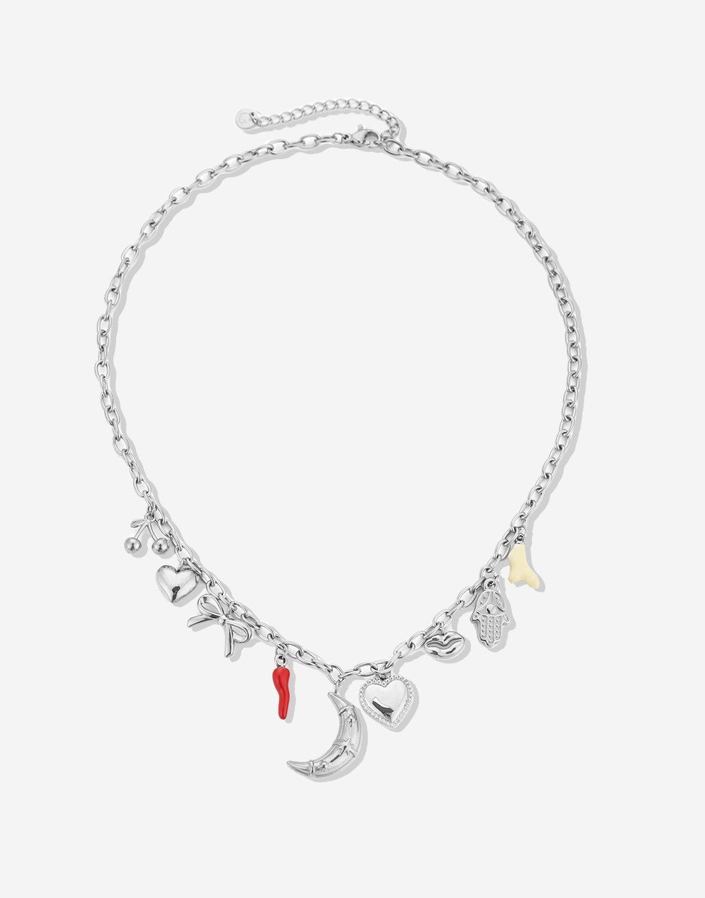 Schakelketting multi bedels zilverkleurig