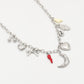 Schakelketting multi bedels zilverkleurig