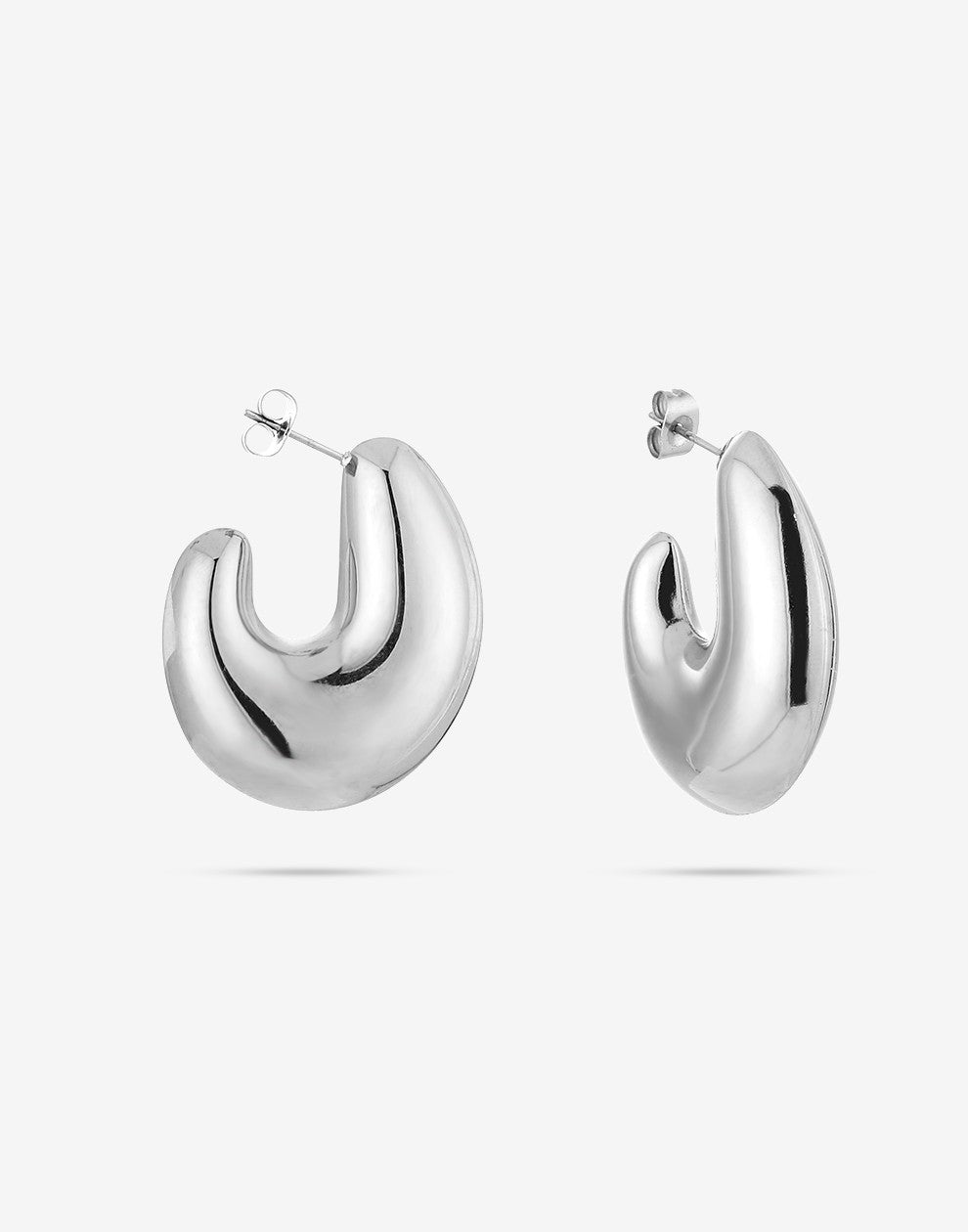 chunky statement hoops zilverkleurig