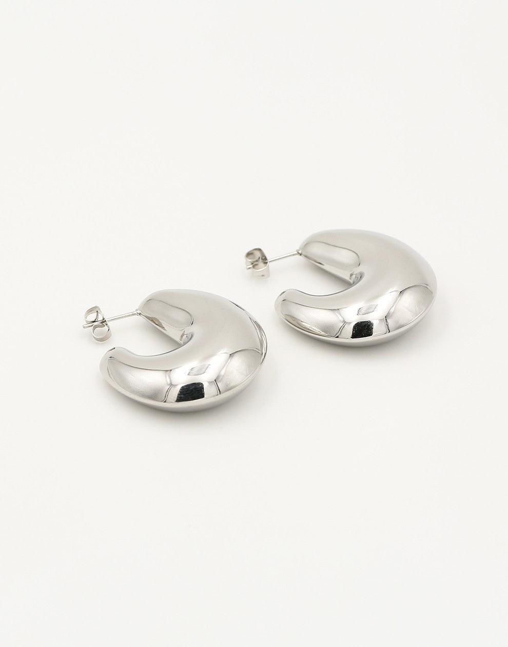 chunky statement hoops zilverkleurig