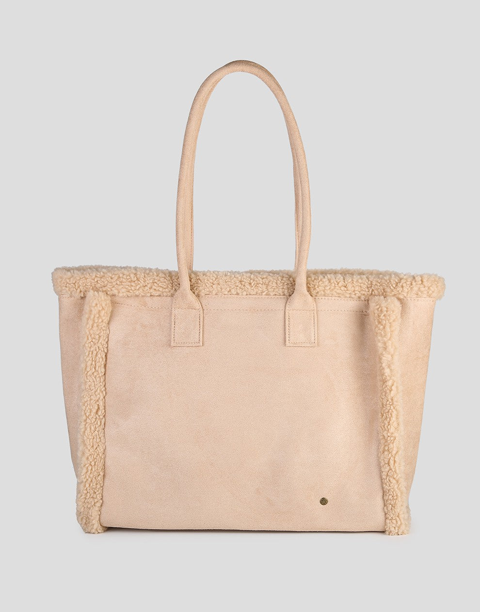 shopper met teddy beige