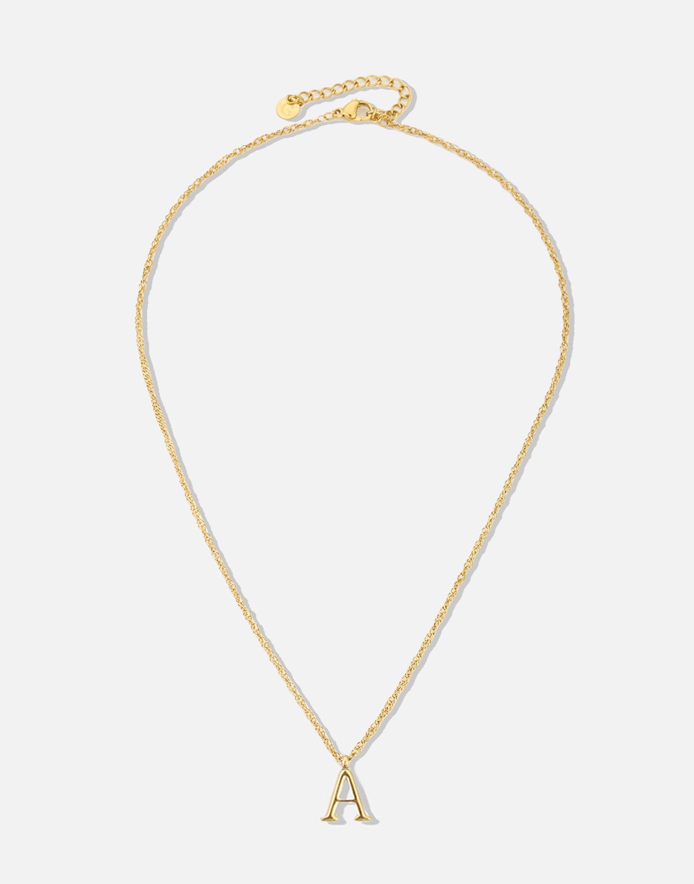 Initial ketting vintage A goudkleurig