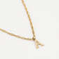 Initial ketting vintage A goudkleurig