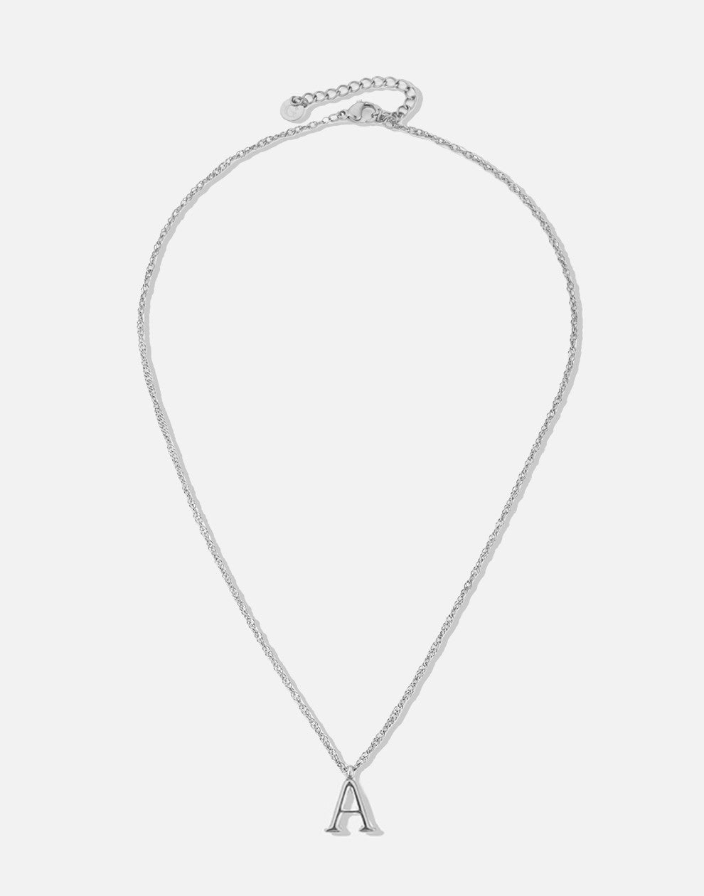 Initial ketting vintage A zilverkleurig
