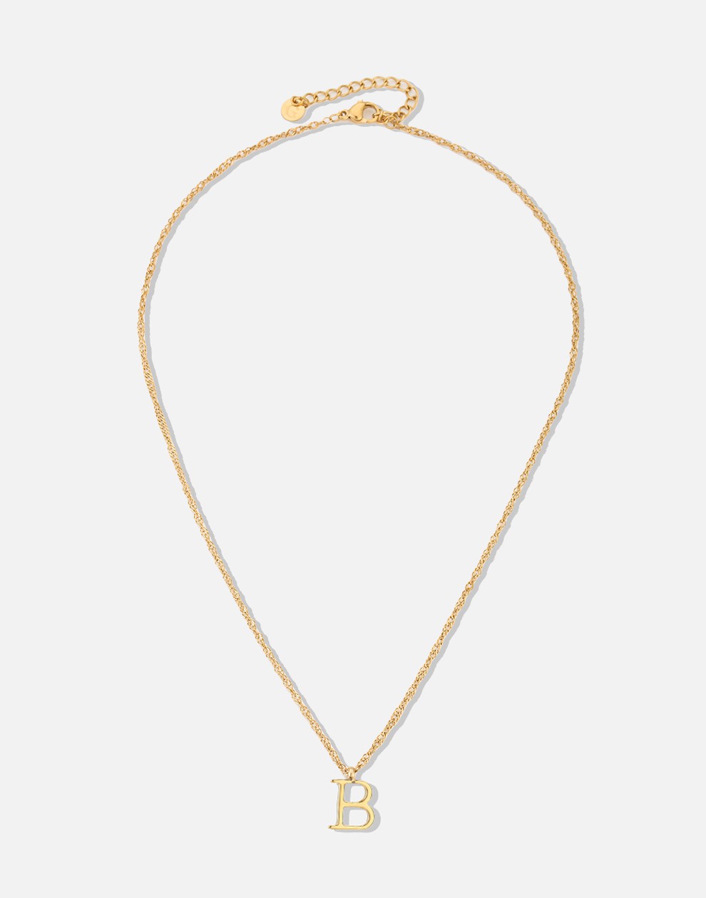 Initial ketting vintage B goudkleurig