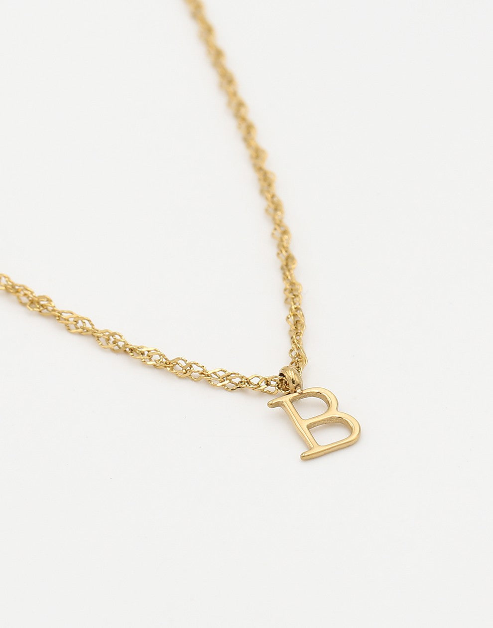 Initial ketting vintage B goudkleurig