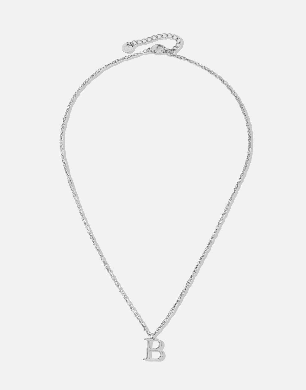 Initial ketting vintage B zilverkleurig