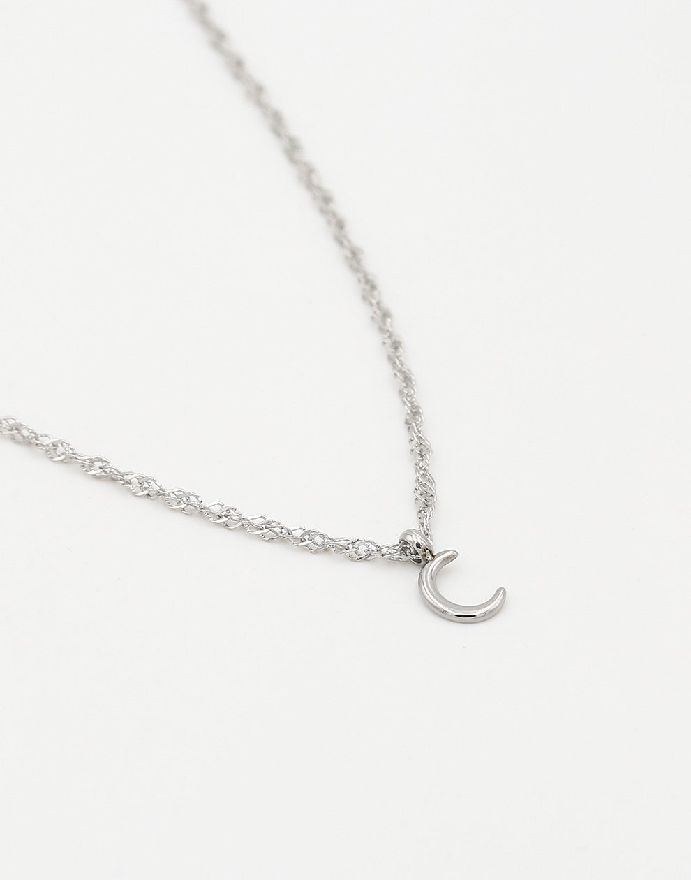 Initial ketting vintage C zilverkleurig