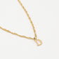 Initial ketting vintage D goudkleurig