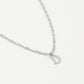 Initial ketting vintage D zilverkleurig