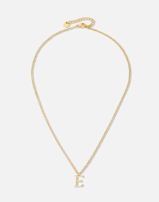 Initial ketting vintage E goudkleurig