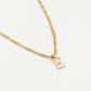 Initial ketting vintage E goudkleurig