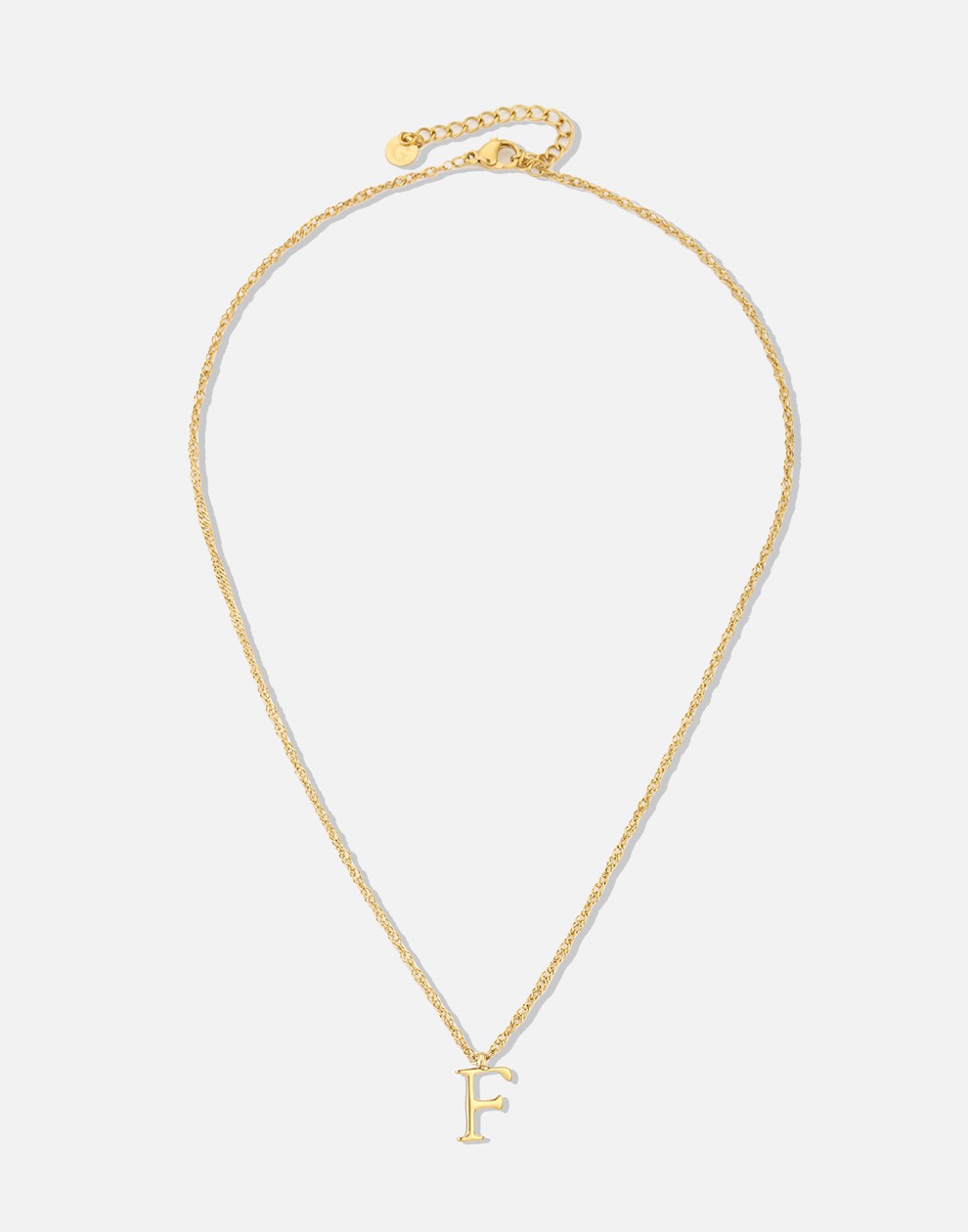 Initial ketting vintage F goudkleurig
