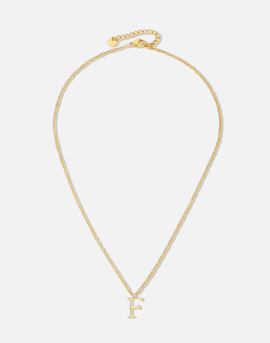 Initial ketting vintage F goudkleurig