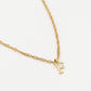 Initial ketting vintage F goudkleurig