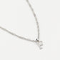 Initial ketting vintage F zilverkleurig