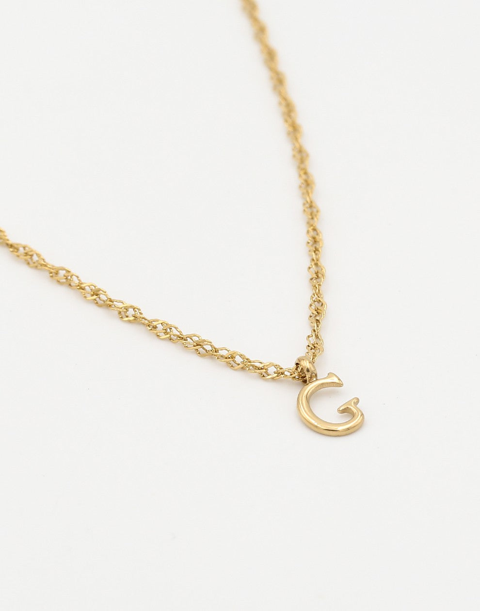 Initial ketting vintage G goudkleurig