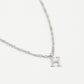 Initial ketting vintage H zilverkleurig