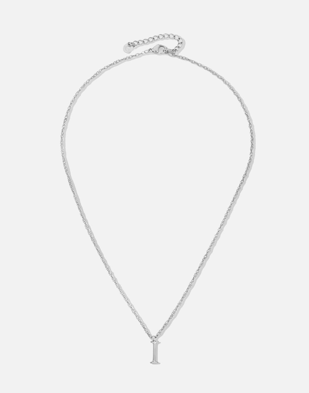 Initial ketting vintage i zilverkleurig