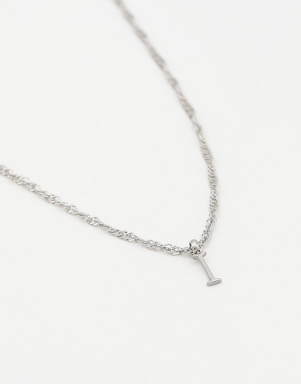 Initial ketting vintage i zilverkleurig