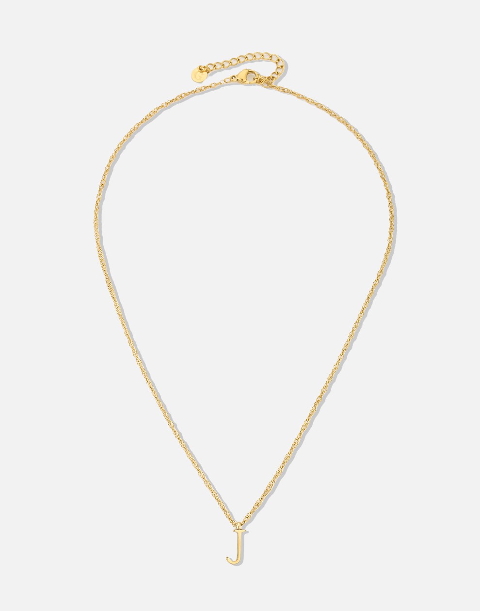 Initial ketting vintage J goudkleurig