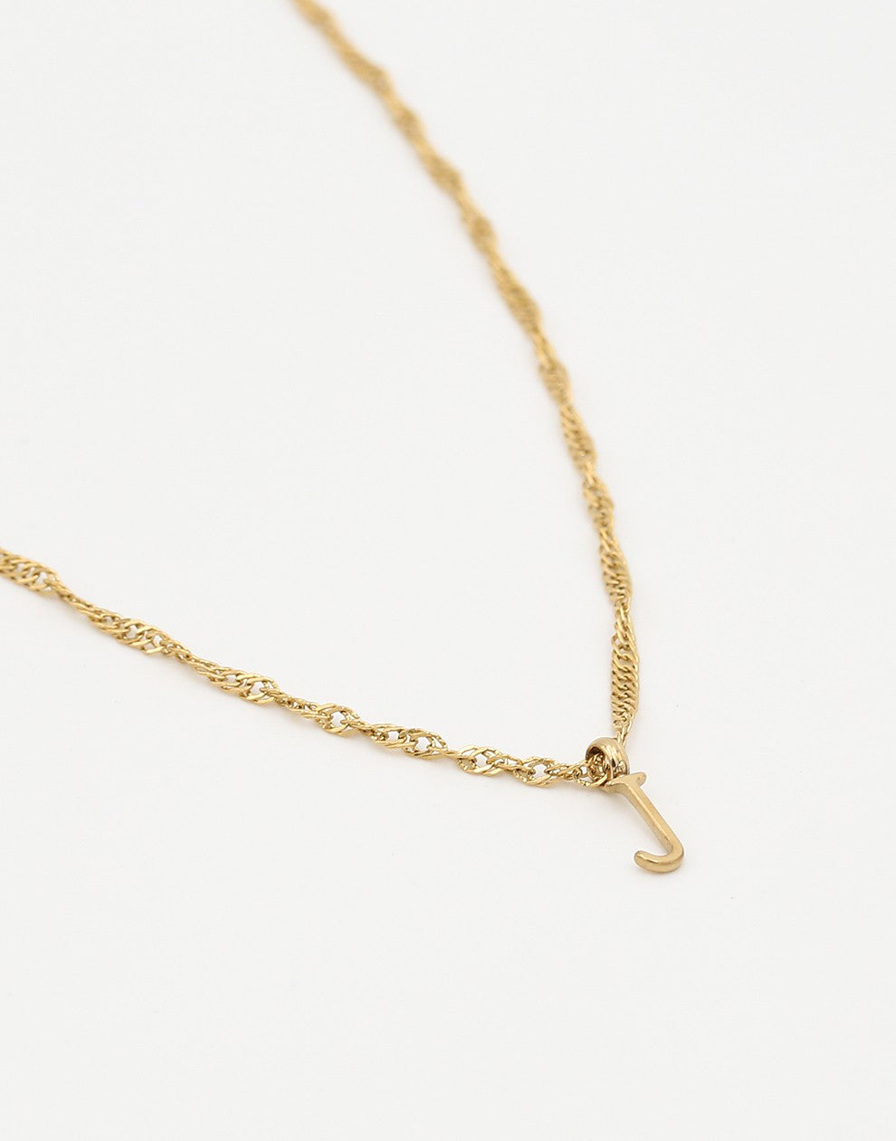 Initial ketting vintage J goudkleurig