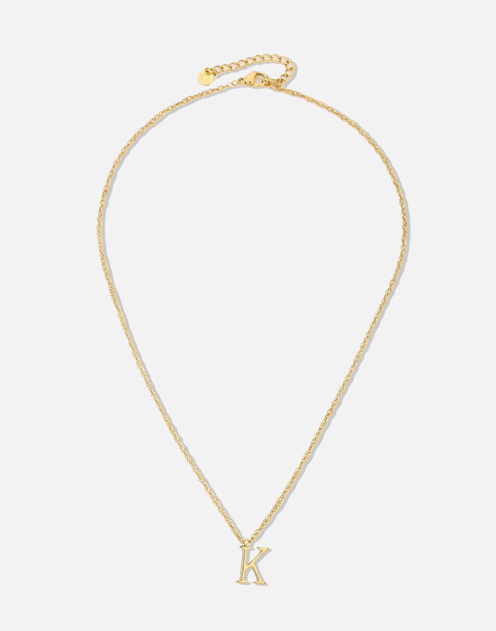 Initial ketting vintage K goudkleurig