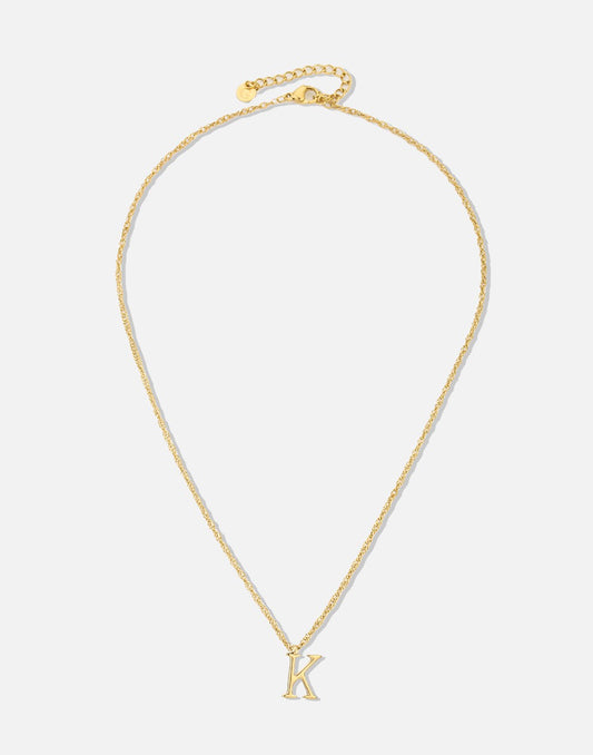 Initial ketting vintage K goudkleurig