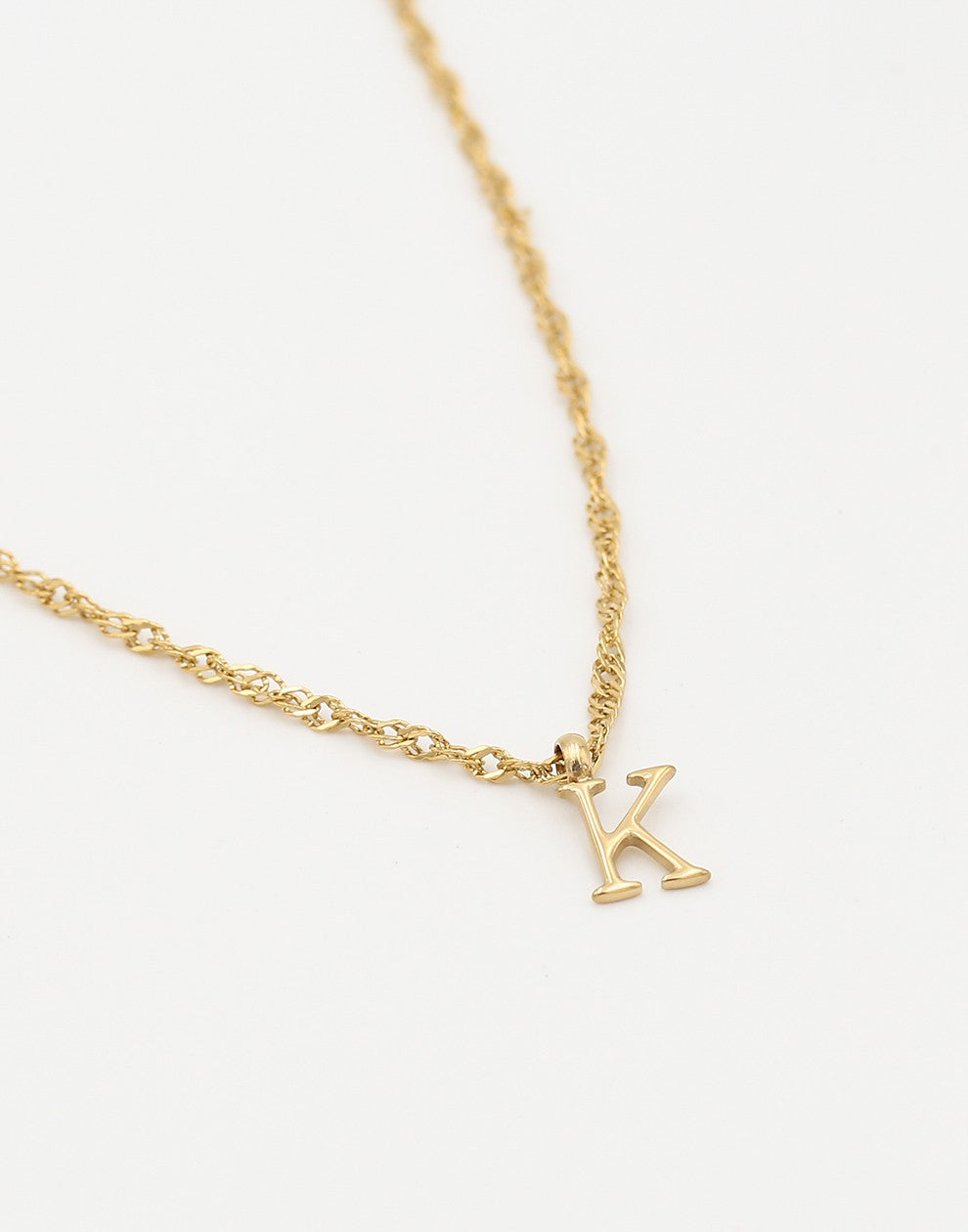 Initial ketting vintage K goudkleurig