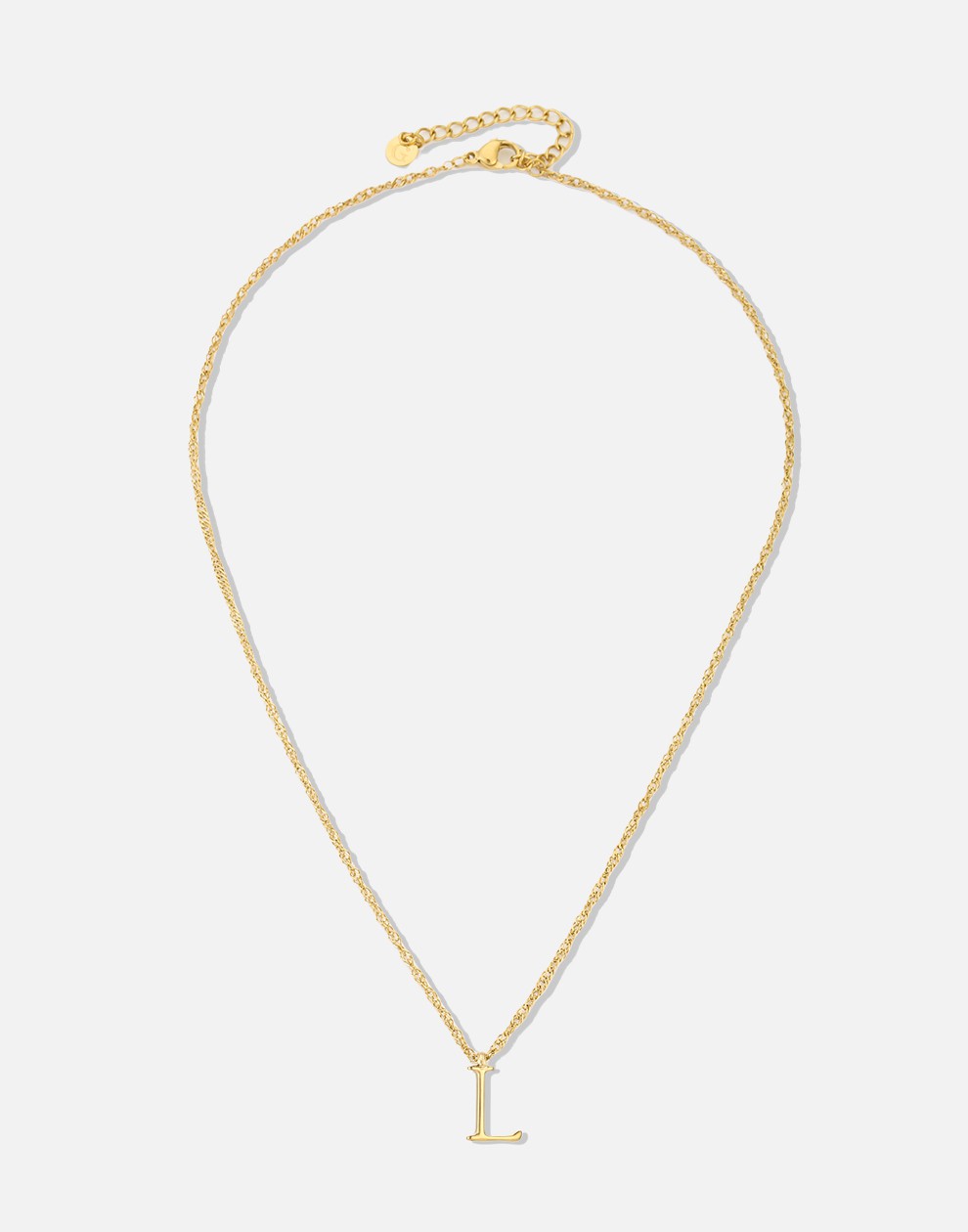 Initial ketting vintage L goudkleurig