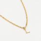 Initial ketting vintage L goudkleurig
